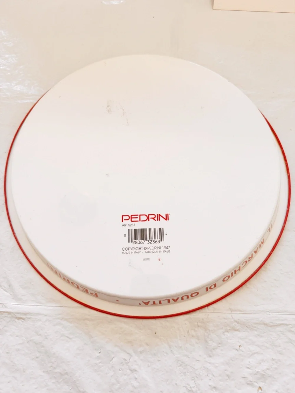 Pedrini Art 5237 Round Metal Tin Tray 12